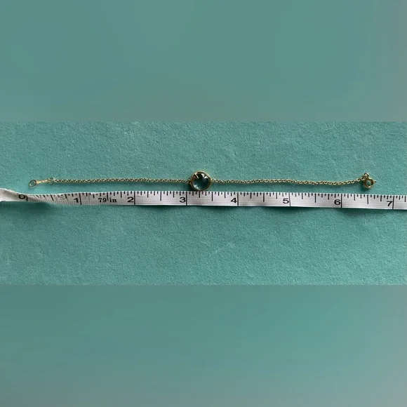 Tiffany yellow gold olive leaf topaz bracelet - Picture 7 of 9